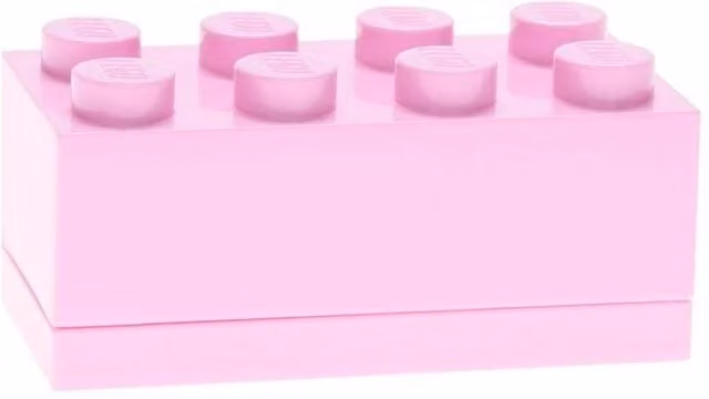 Lego Mini Box 8 Stackable Storage Brick in Light Pink
