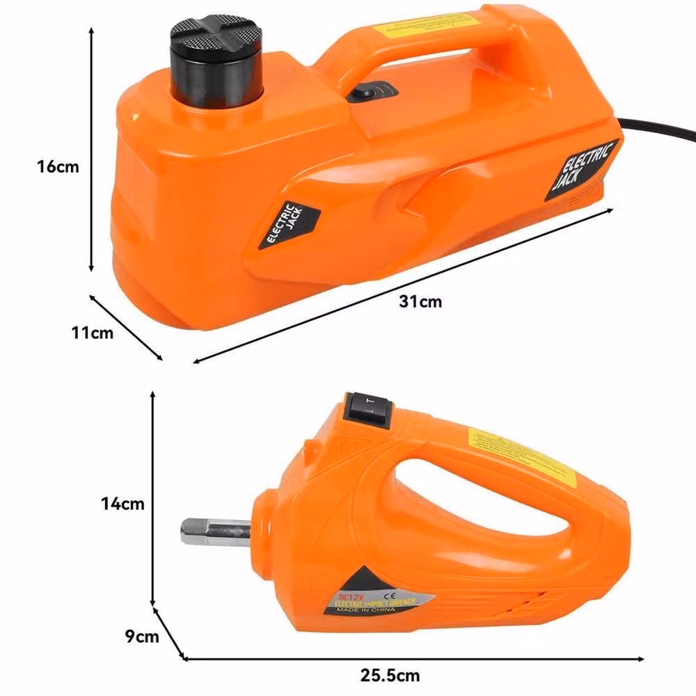 NESTLUNE 5 Ton 12V Electric Hydraulic Car Jack Lift Kit in Orange, W: 100 cm, D: 40 cm – 2