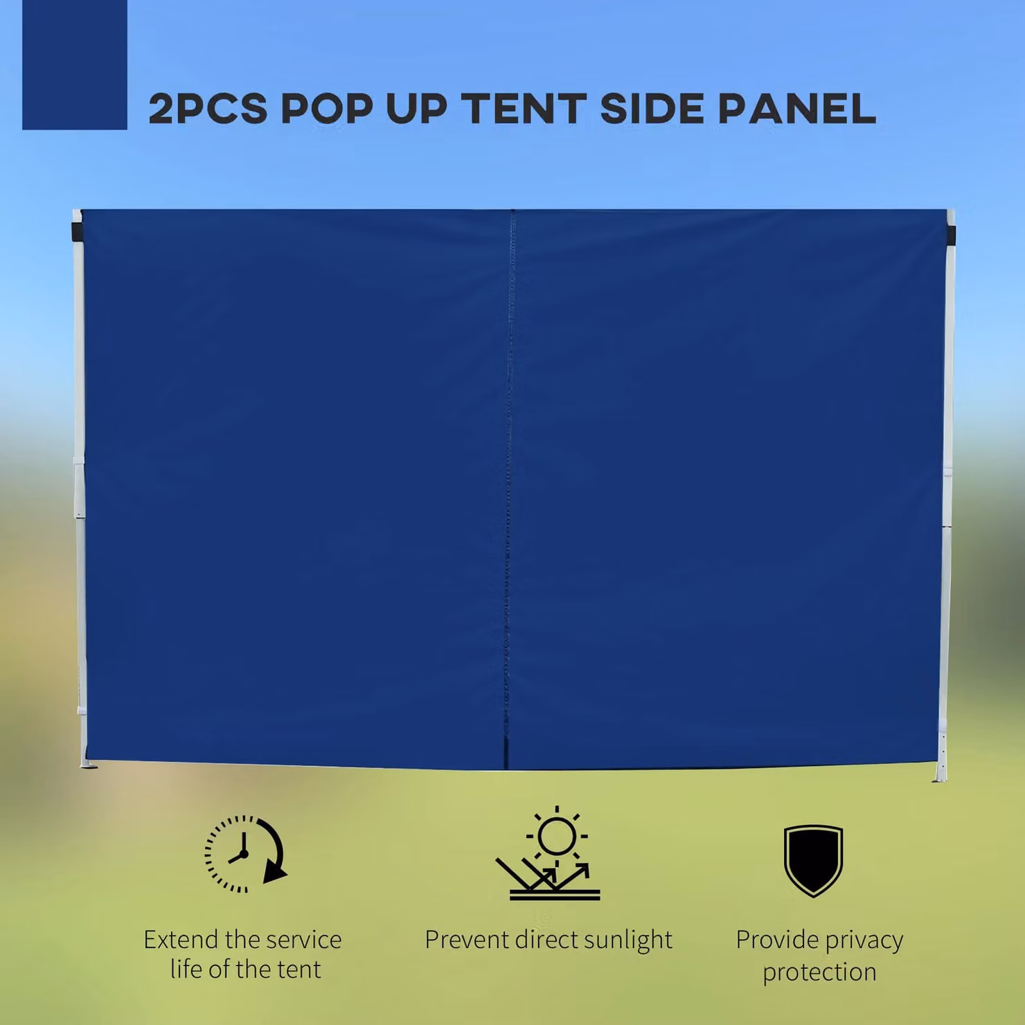 Outsunny 3m Gazebo with Exchangeable Side Panels and Window in Blue – 3