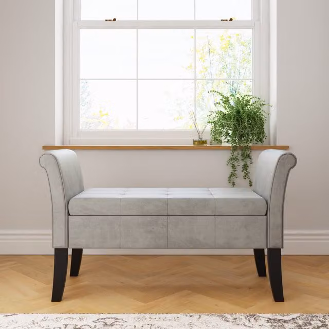 GFW Balmoral Grey Fabric Ottoman Window Seat – 1