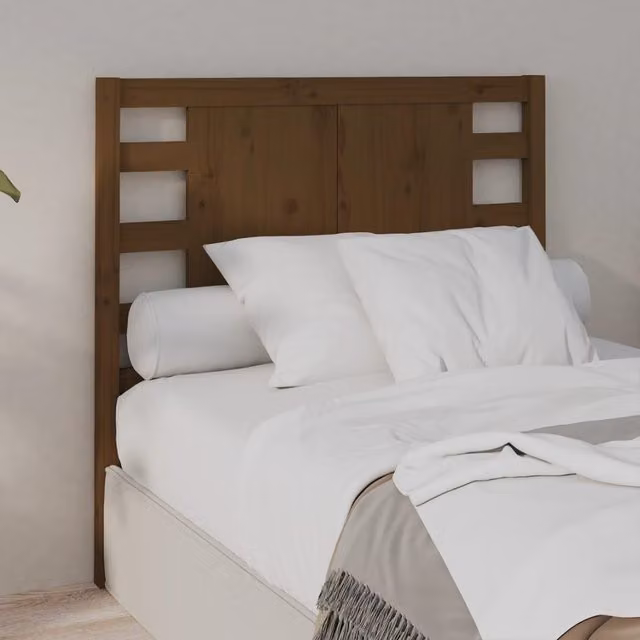 Berkfield Home Rustic Solid Wood Pine Headboard in Honey Brown, W/D/H: 81 x 4 x 100 cm