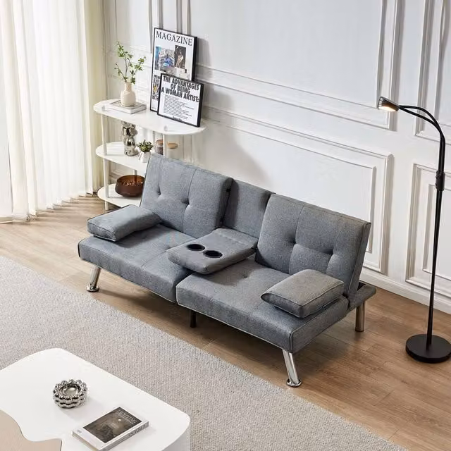 WestWood Manhattan Grey Fabric Click-Clack Sofa Bed Recliner