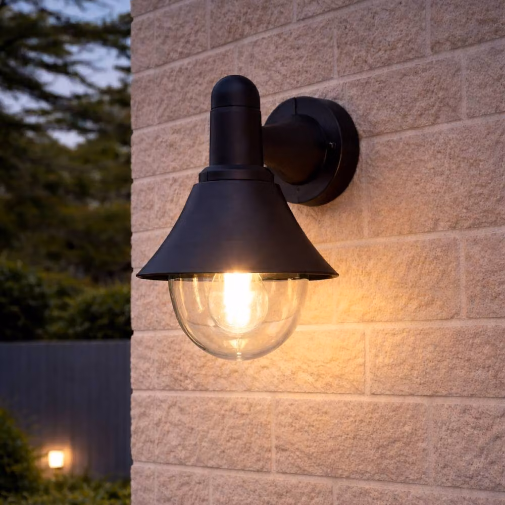 CGC Lighting Coach Black Outdoor Wall Lantern Light with Transparent Polycarbonate Cover IP44 – 3