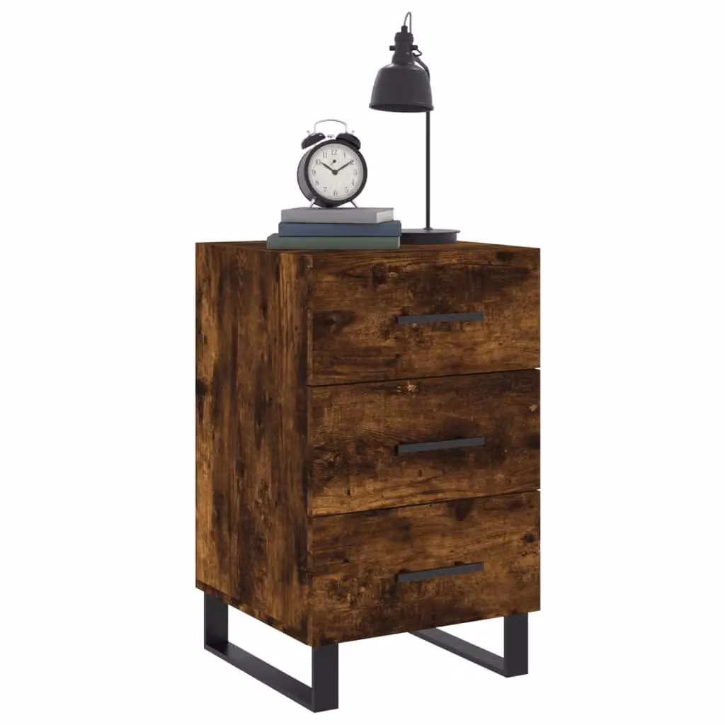 Berkfield Home Bedside Cabinet in Smoked Oak Brown, W/D/H: 40 x 40 x 66 cm – 3