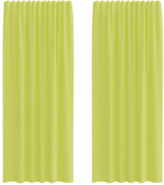 Berkfield Home Apple Green Voile Curtains with Rod Pockets, 2 Pack