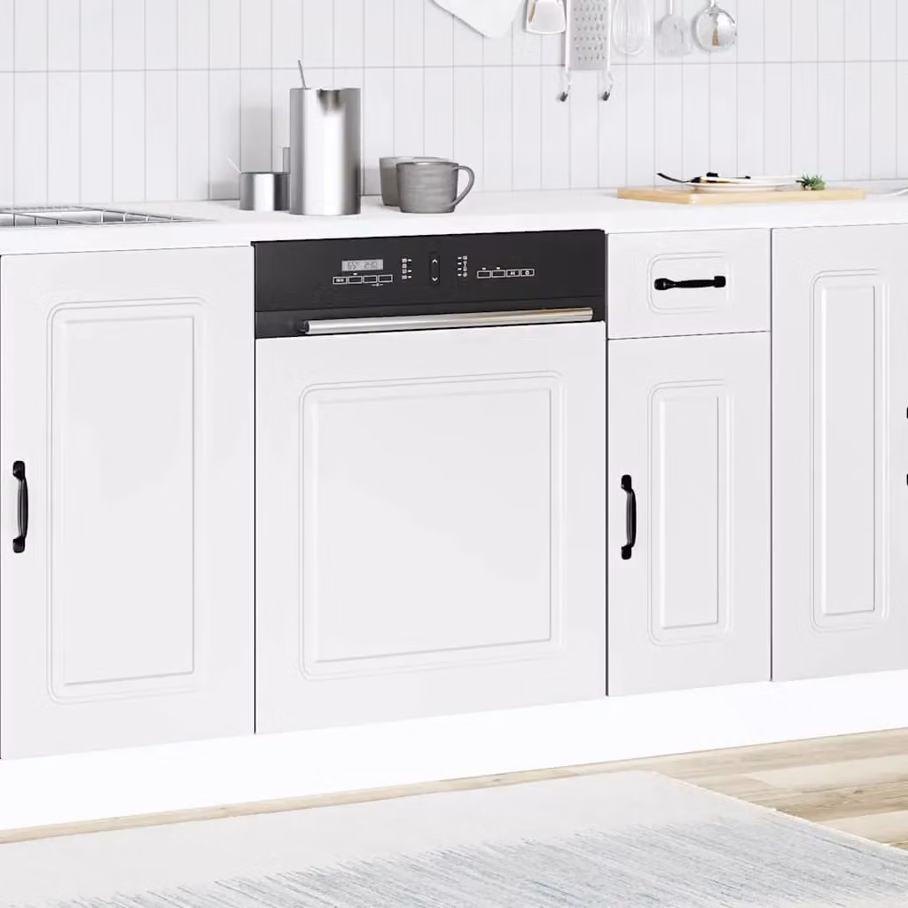 Berkfield Home Kalmar Dishwasher Panel in White, Engineered Wood, W/D/H: 60 x 1.5 x 67 cm – 2