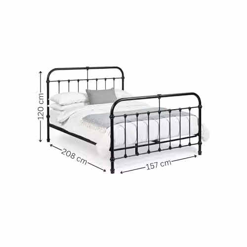 Julian Bowen King Size Metal Bed Frame in Black, W/D/H: 157 x 120 x 208.5 cm – 2