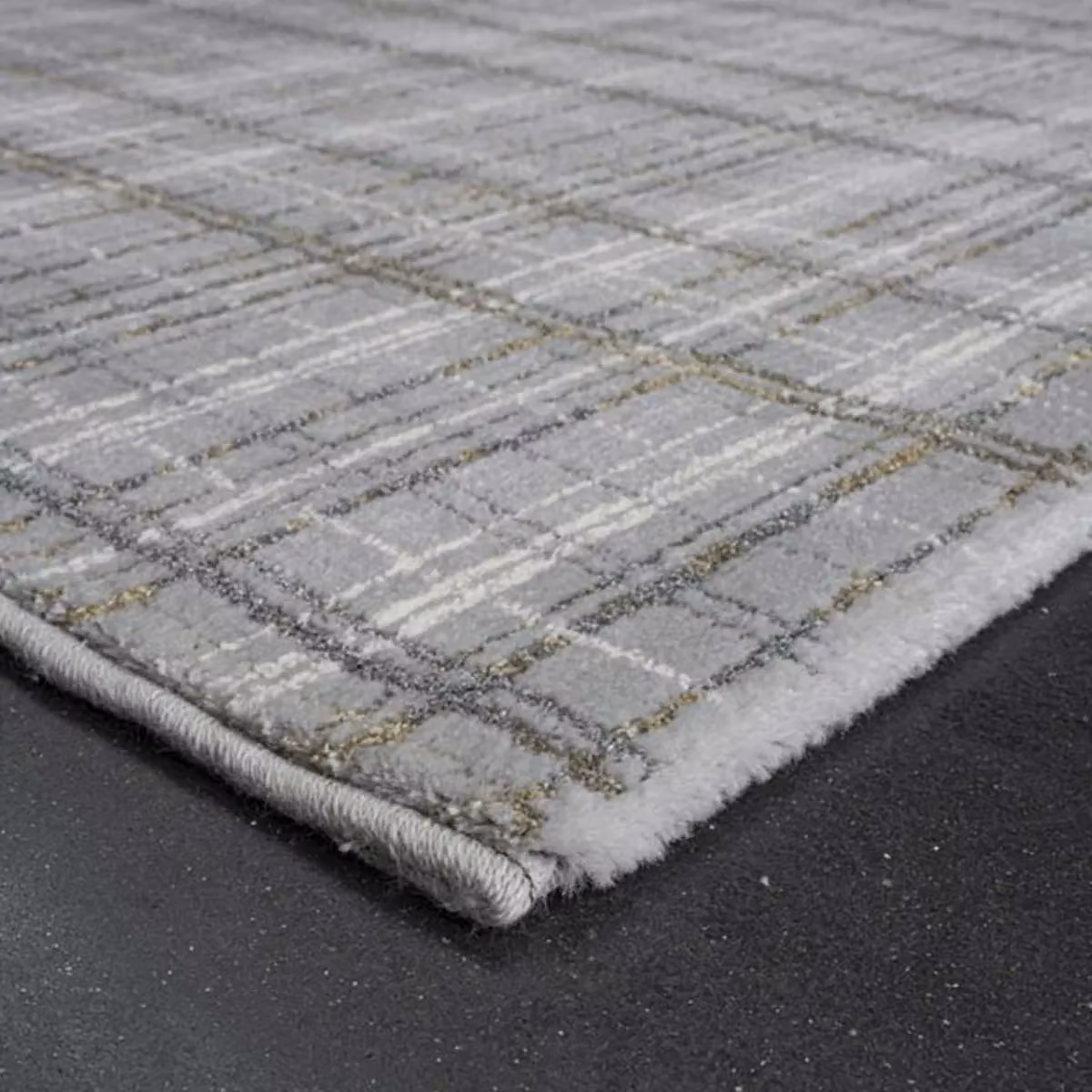 The Rug Shop UK Grey Modern Checked Machine Woven Area Rug, W: 160 cm, D: 230 cm – 2