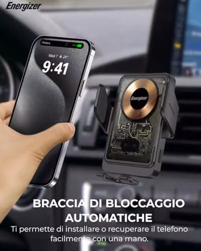 Energizer Black Magnetic QI Wireless In-Car Charger for iPhone and Android Smartphones – 7