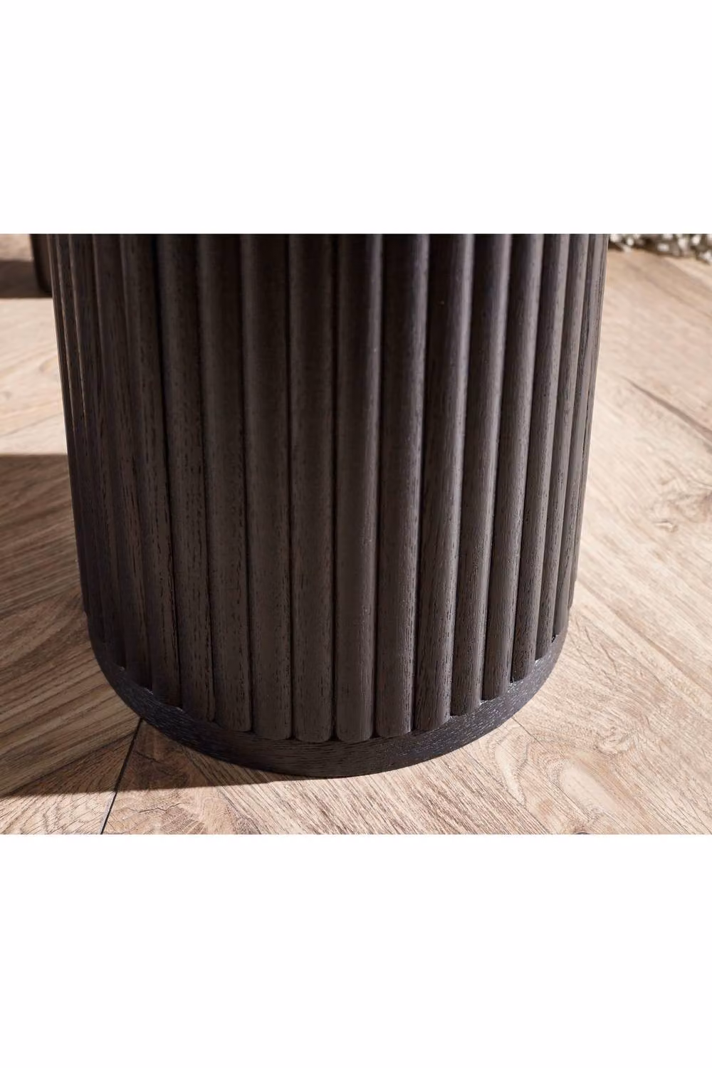 Julian Bowen Louis Black Ash Round Fluted Drinks Side Table, W/D/H: 30 x 30 x 60.5 cm – 4