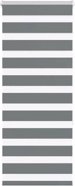 Berkfield Home Zebra Blind in Dark Grey, Polyester, W: 60 cm x H: 150 cm