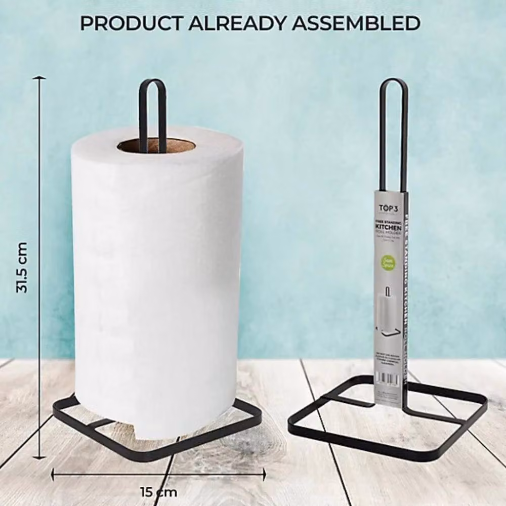 Top 3 Black Freestanding Metal Kitchen Paper Holder Organiser – 2