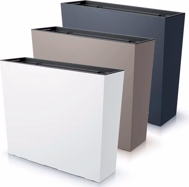 EONLION Anthracite and White Tall Rectangle Planter for Indoor or Outdoor Use