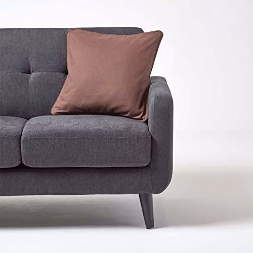 Homescapes Plain Cotton Square Cushion Cover in Brown, W/D/H: 60 x 60 x 0 cm – 4