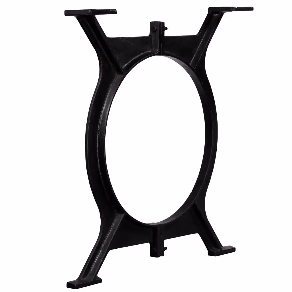 Berkfield Home O-Frame Cast Iron Dining Table Legs, 2 Pieces, Black Polished – 2