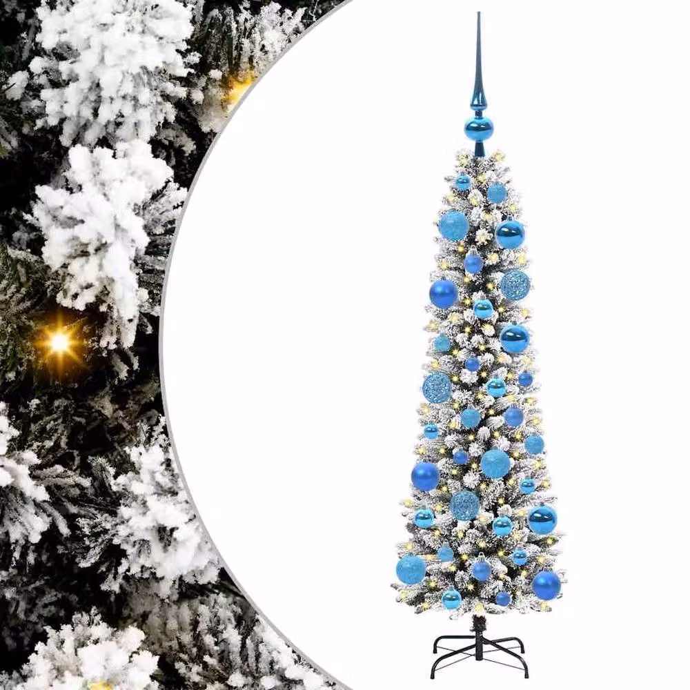 Berkfield Home Artificial Christmas Tree with 150 LEDs in Green, White and Black, Height: 120 cm – 2