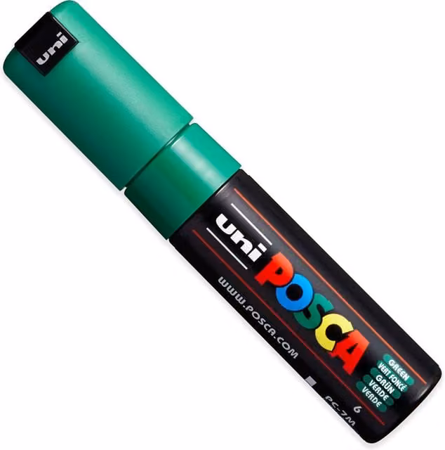 POSCA Permanent Broad Paint Marker Pens in Orange and Green