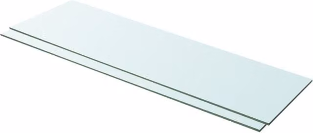 Berkfield Home Wall Mounted Glass Shelves, 2 Pack, Clear, W: 100 cm, D: 30 cm