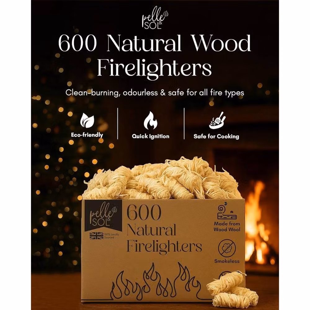Pelle & Sol Natural Wood Firelighters for Wood and Charcoal – 5