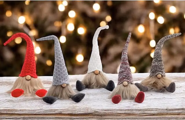 mysmartbuy Set of 5 Multicolour Scandinavian Christmas Gonk Gnome Figurines, H43 x W: 9 cm – 7