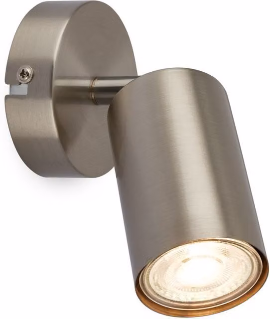 Briloner Adjustable Metal LED Wall Light with GU10 Socket in Silver Grey, H 15.5 cm x W 8 cm x D 8 cm – 1