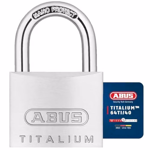 ABUS 64TI/40 Titalium Padlock Set of 3, Keyed Alike, Silver – 1