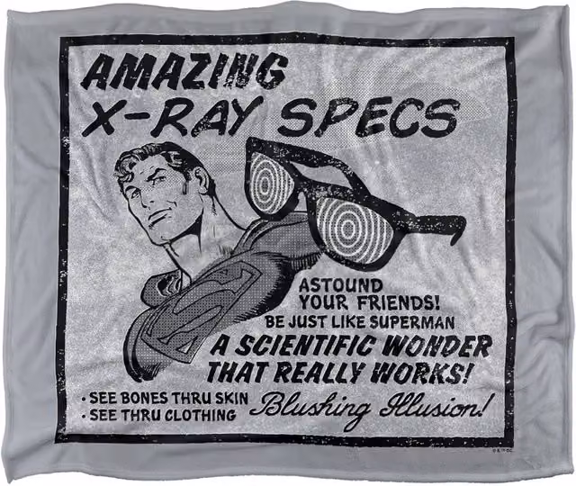 Warner Bros. Superman X-Ray Specs Retro Soft Fleece Throw Blanket, Multicolour, W: 91.44 cm, L: 147 cm – 5