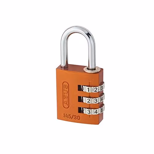 ABUS 145/30 Aluminium Combination Padlock, 30 mm, White or Orange