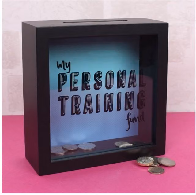 KDMK Personal Training Fund Money Box, Black Coin Bank for Adults