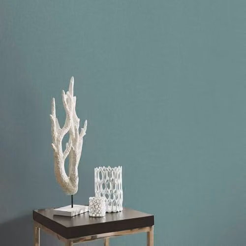 Erismann Elle 10444-07 Non-Woven Linen Look Plain Textile Structure Wallpaper in Green