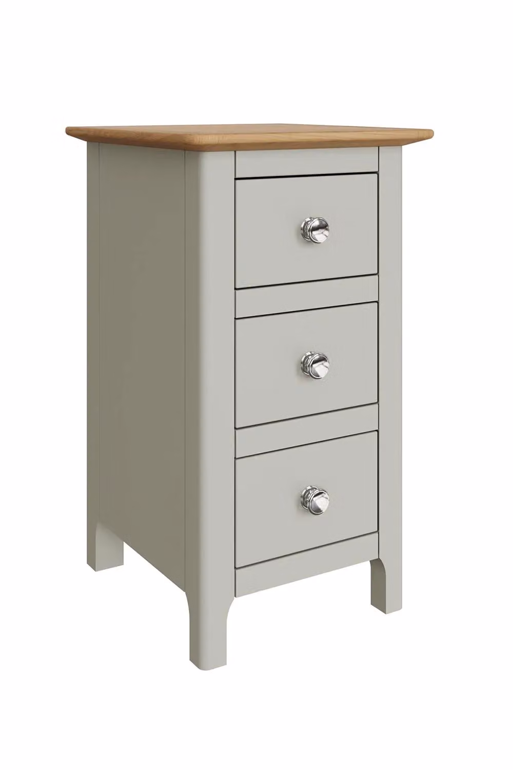 FWStyle Slim 3 Drawer Bedside Table in Sage Green Oak Veneer – 2