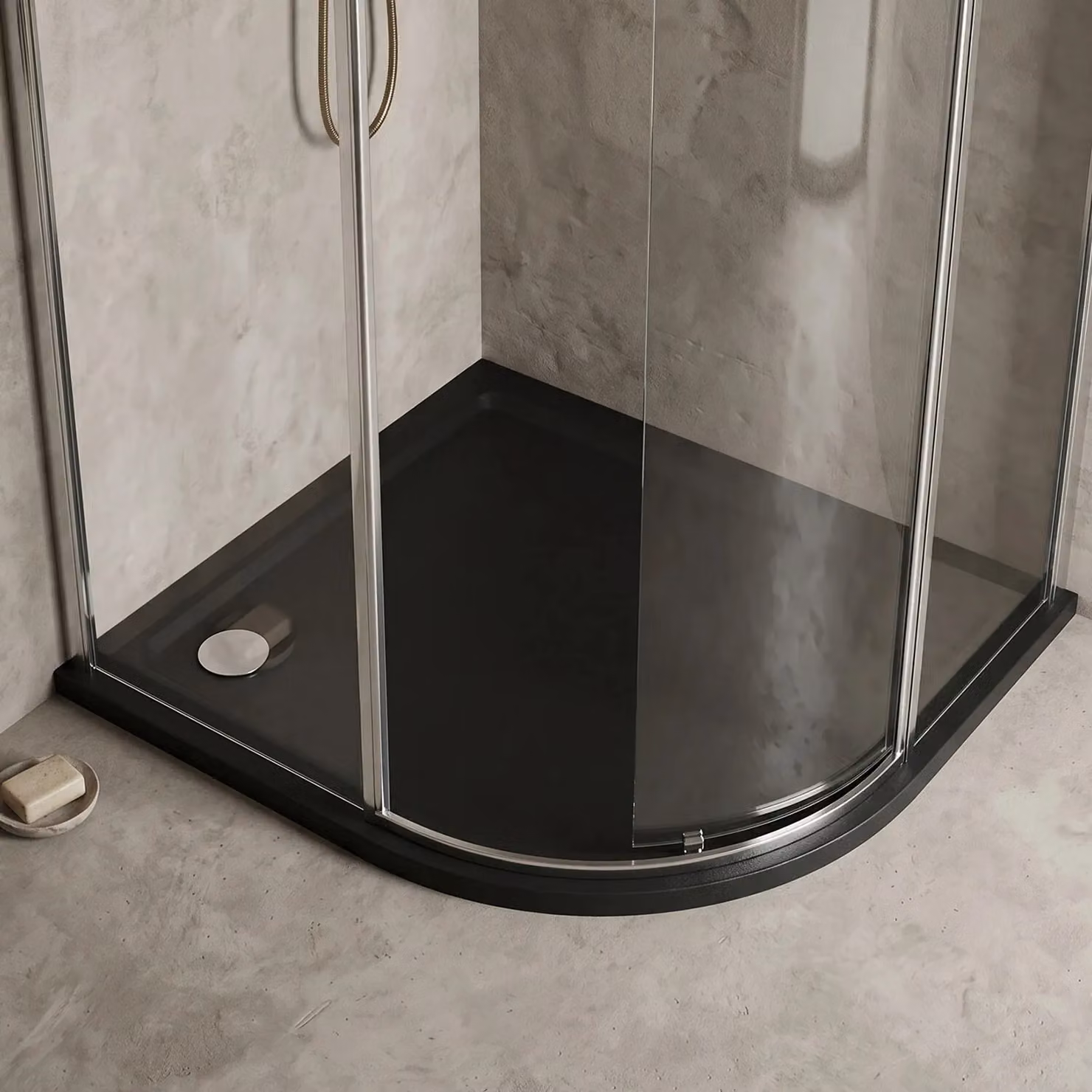 Balterley Premium Right Hand Offset Quadrant Corner Shower Tray in Grey – 4