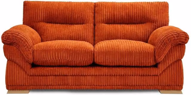 SOFASELECTION UK Amalfi 3 Seater Claude Sofa in Orange Modern Plush Fabric