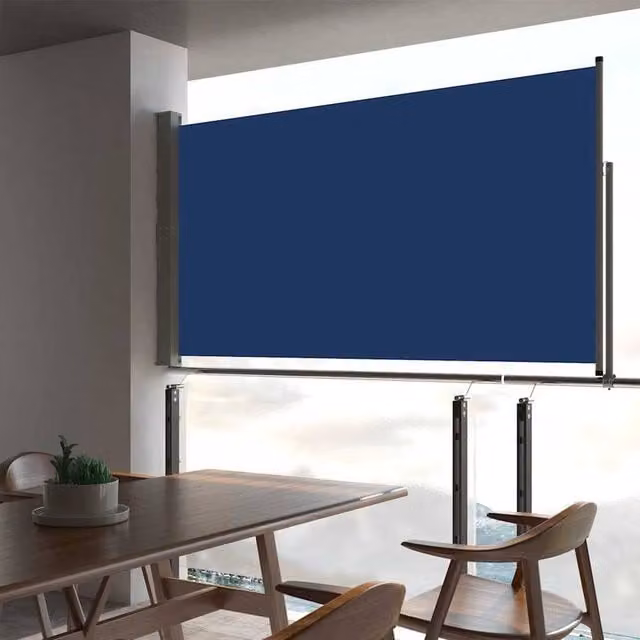 Berkfield Home Blue Retractable Side Awning with Manual Pull, W/H: 300 x 160 cm – 1