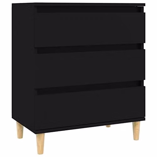 vidaXL Scandinavian Style Black Sideboard in Engineered Wood, W: 60 cm, D: 35 cm, H: 70 cm
