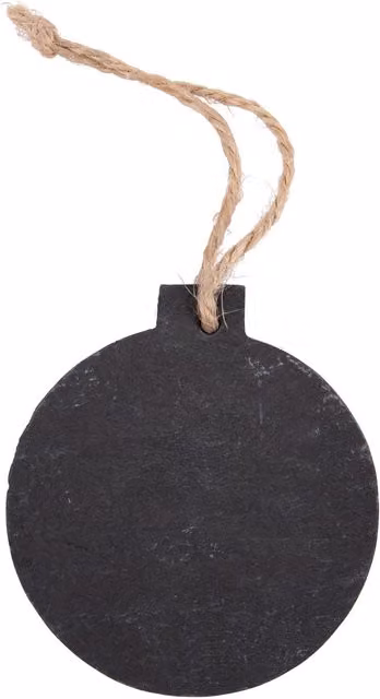 Nicola Spring Grey Slate Round Bauble Christmas Tree Decoration, H 8 cm x W 7 cm