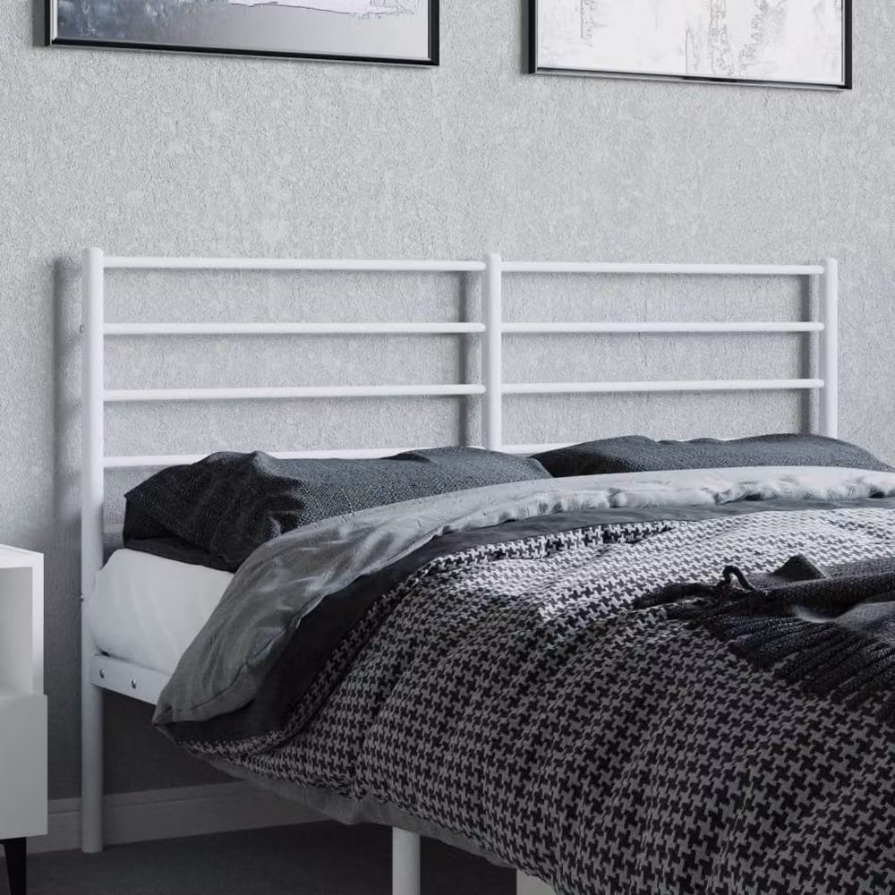 Berkfield Home Classic Metal Headboard in White, 160 cm – 3