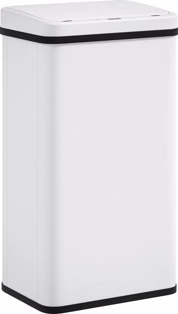 HOMCOM 50L White Stainless Steel Automatic Motion Sensor Kitchen Bin with Soft-Close Lid – 1