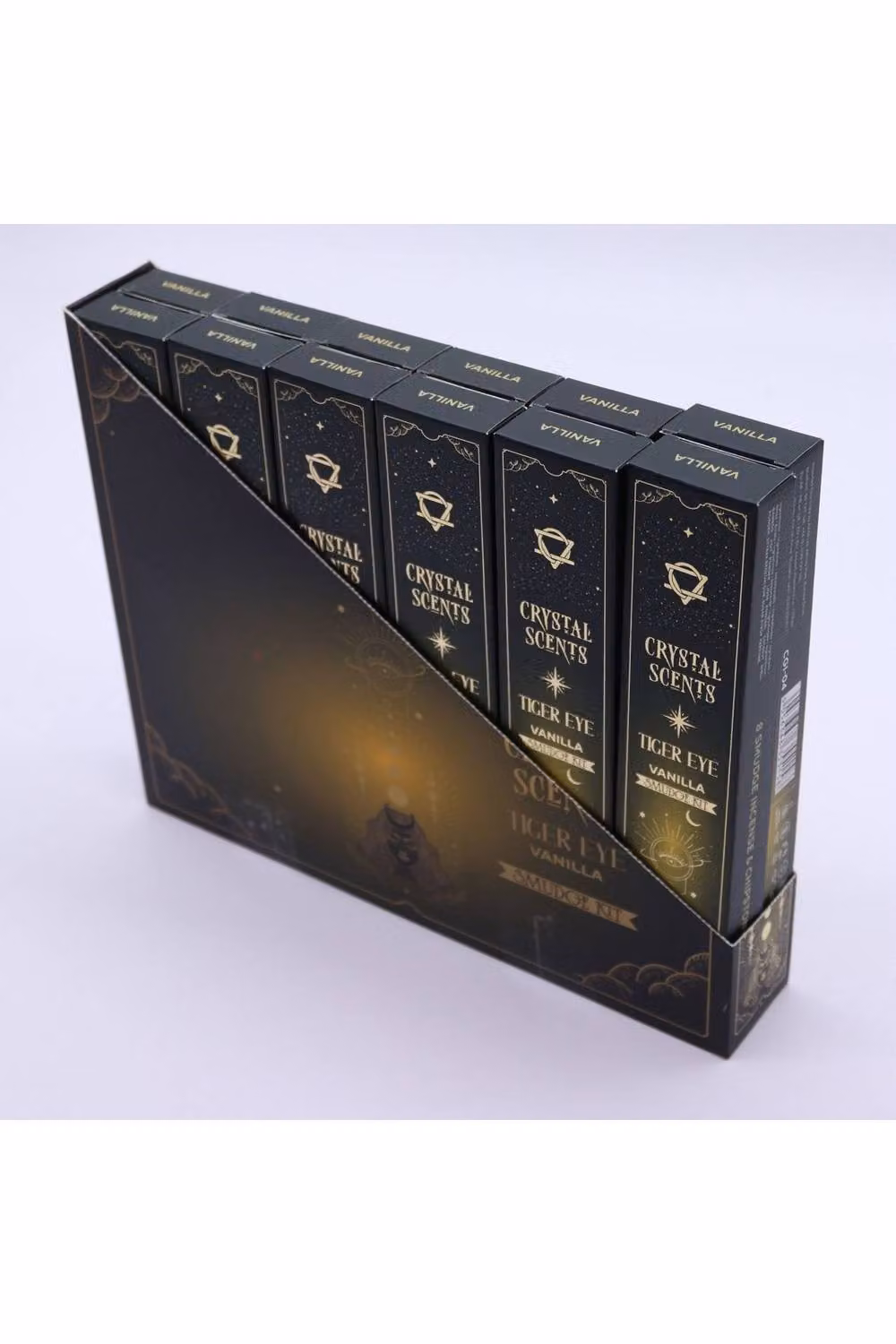 KDMD Vanilla Tiger Eye Crystal Smudge Incense Sticks in Brown – 3