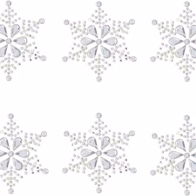 Syntego Pack of 6 Large Silver Snowflake Resin Stickers