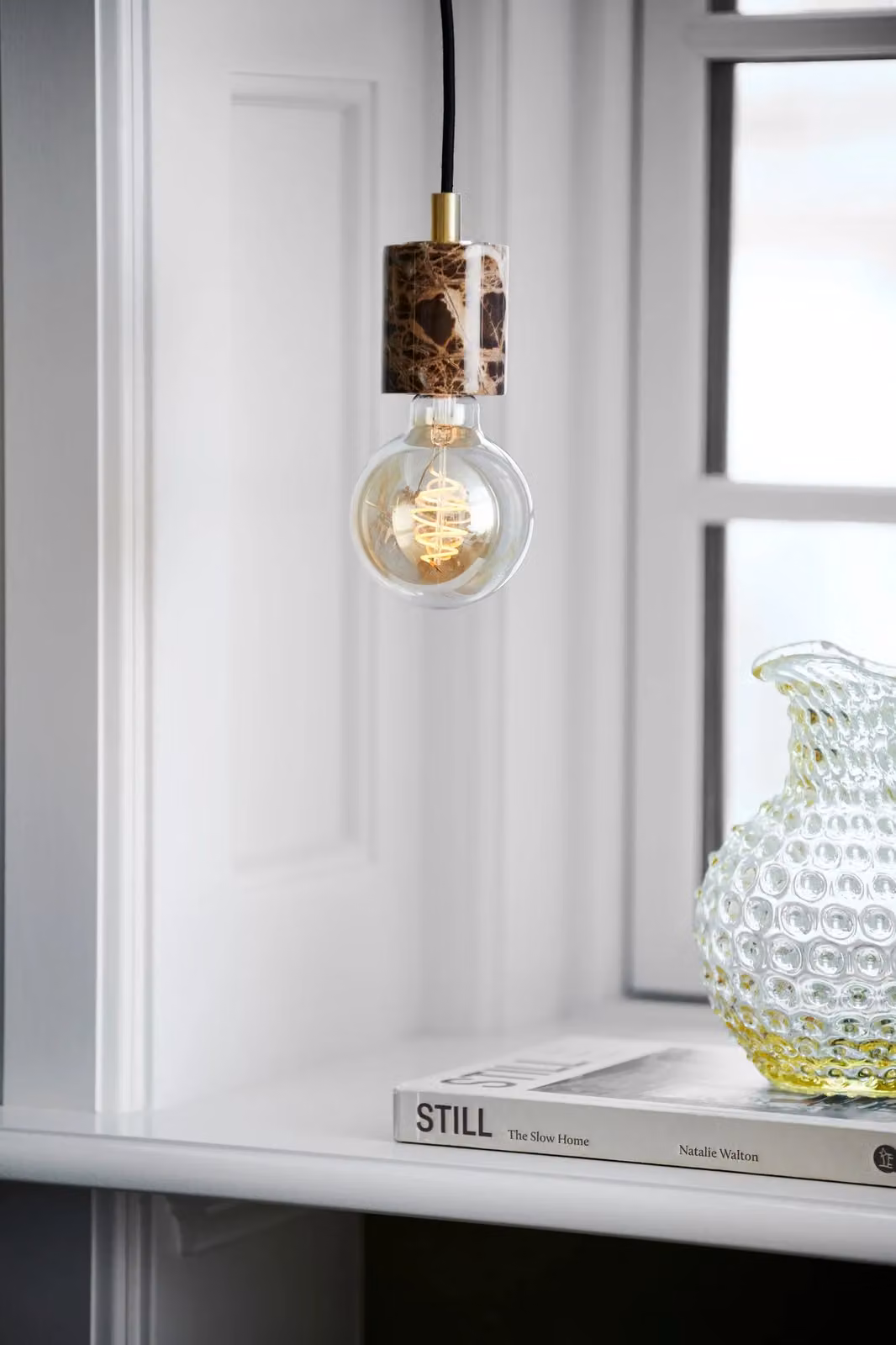 Nordlux Siv Pendant Light in Brown Marble with E27 Mains Connection – 3
