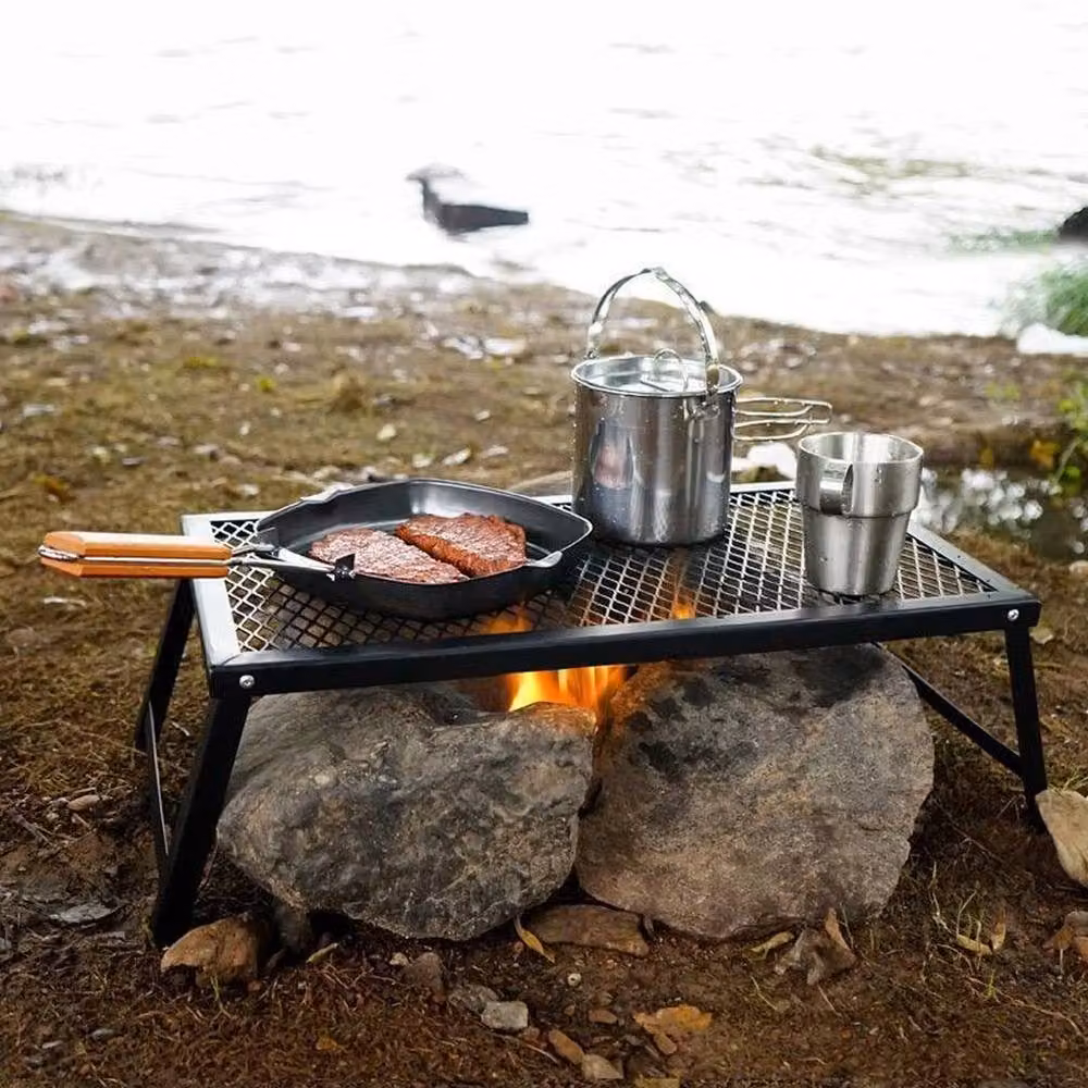 NESTLUNE Black Charcoal Tabletop BBQ Barbecue Cooker, W: 100 cm, D: 15 cm – 2