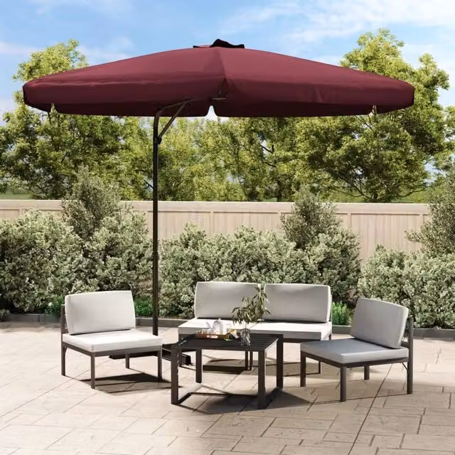 Berkfield Home Garden Parasol with Steel Pole, Red, 300 cm – 1