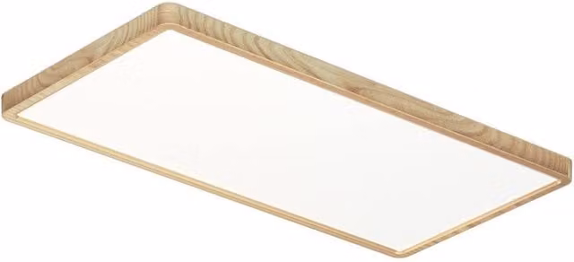 Netlighting Olbis Rectangular Wood Bathroom Ceiling Light in Brown with LED CCT