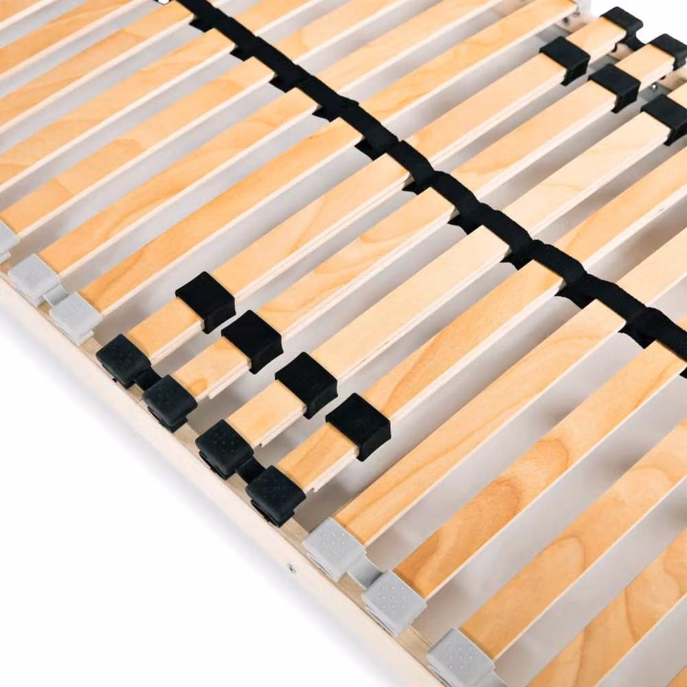 Berkfield Home 7-Zone Slatted Bed Base with 28 Wood Slats, Light Brown, W/D/H: 90 x 200 cm – 2