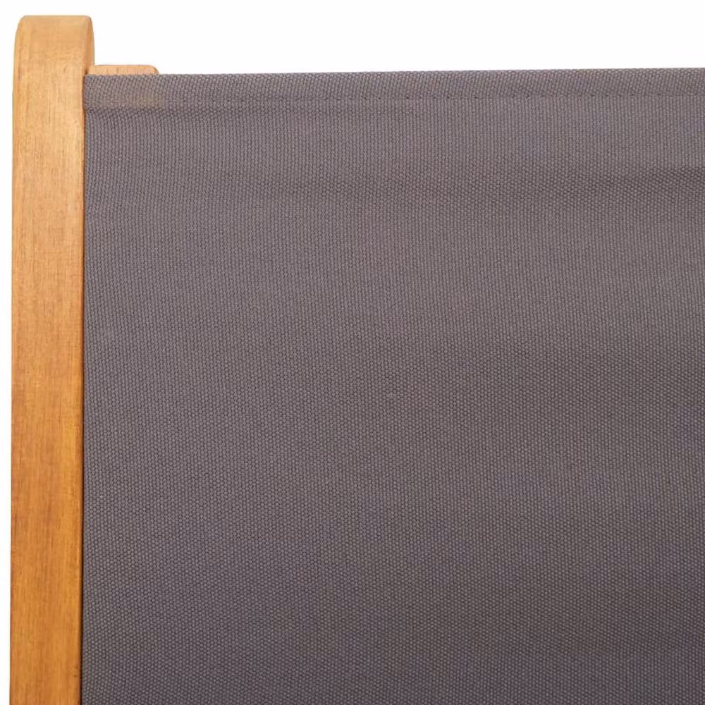 Berkfield Home Set of 4 Reclining Garden Chairs in Anthracite Fabric and Acacia Solid Wood – 4
