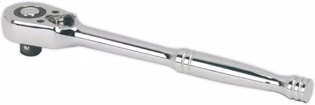 Loops 48-Tooth Pear-Head Ratchet Wrench with 1/2 Inch Square Drive and Flip Reverse Mechanism in Silver and Multicolour