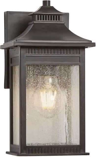 Netlighting Livingston Small Coastal Wall Lantern in Imperial Bronze Finish with Transparent Glass and E27 Socket, H 282.6 cm x W 114.0 cm x D 118.0 cm – 1