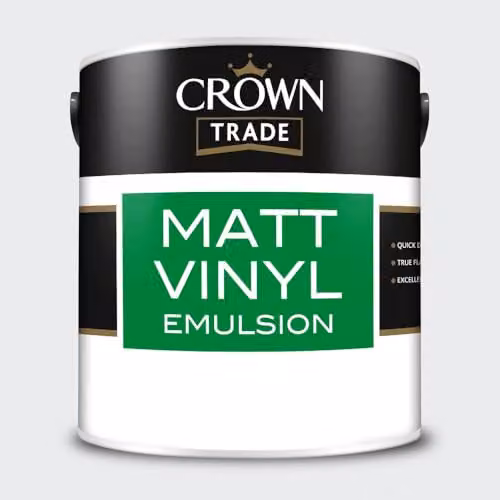 Crown Trade Matt Vinyl Dispersion Paint in Clay White, 2.5l – 2