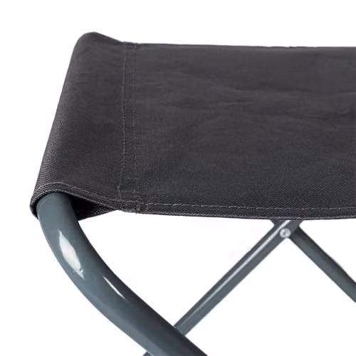 Harbour Housewares Folding Stools, Pack of 2, Grey Canvas and Powder Coated Steel, W/D/H: 35 x 35 x 27.5 cm – 2